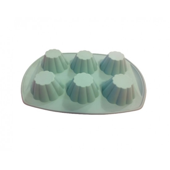 Forma din silicon pentru savarine, 6 cavitati, 77COF