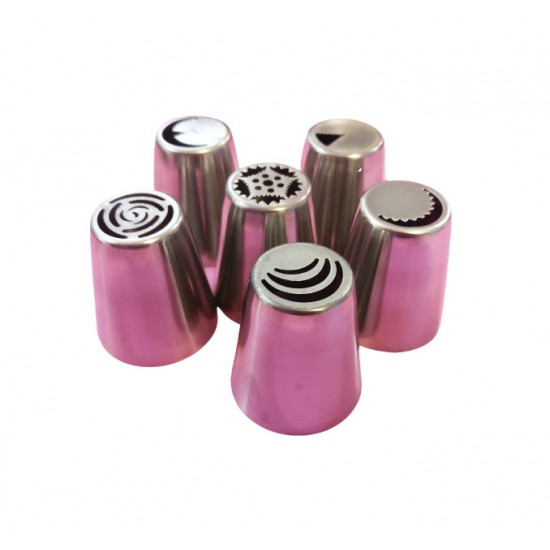 Set 6 duiuri ornat din inox, Rose, 57COF