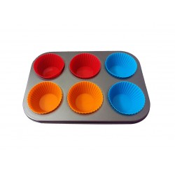 Tava De Copt 6 Briose, 6  Cupe din silicon, 70COF
