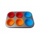 Tava De Copt 6 Briose, 6  Cupe din silicon, 70COF