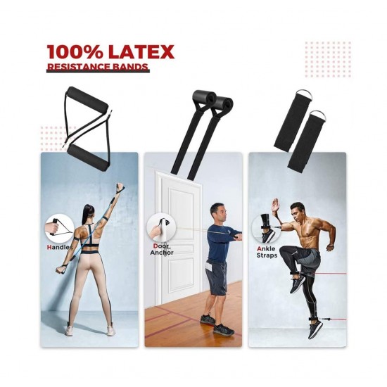 Sistem de antrenament fitness cu corzi extensibile, Power 100% Latex, JT003 Sistem de antrenament fitness cu corzi extensibile, Power 100% Latex, JT003