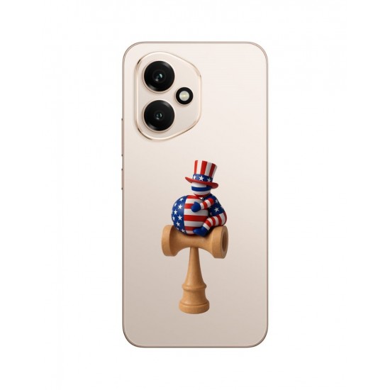 Kendama din lemn natural, Bila lemn +  Sticker Waterproof USA pentru telefon, 164KD