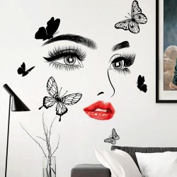 Sticker decorativ, Fata cu fluturi, 60 cm, 1145STK-1