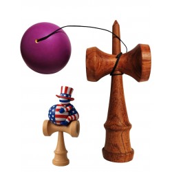 Kendama din lemn natural, Bila lemn + Sticker Waterproof USA pentru telefon, 149KD