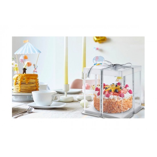 Cutie Toruti cu capac transparent  si baza din carton plastifiat solid si rezistent, 33x33 cm, 414COF