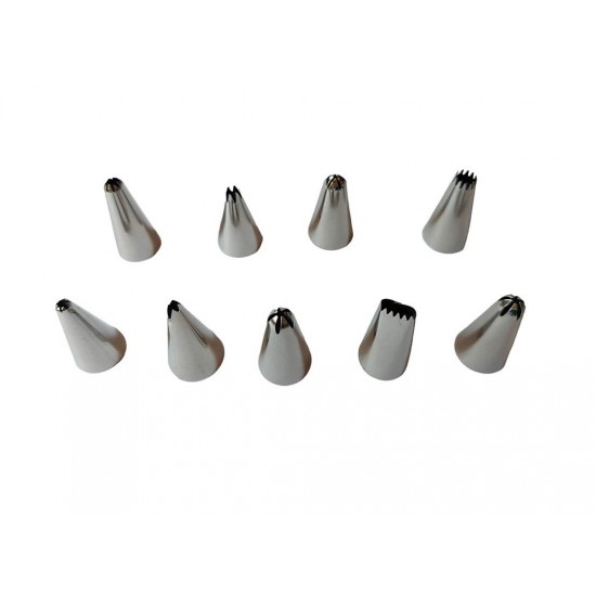 Set 9 duiuri ornat din inox, 3.2x1.8 cm, 446COF