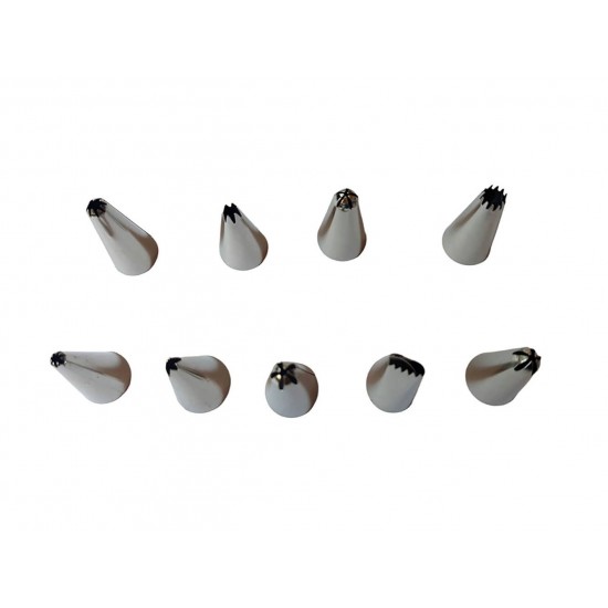 Set 9 duiuri ornat din inox, 3.2x1.8 cm, 446COF