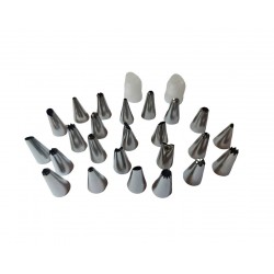 Set 24 duiuri ornat din inox, 2 adaptoare, 1 pos silicon, 447COF