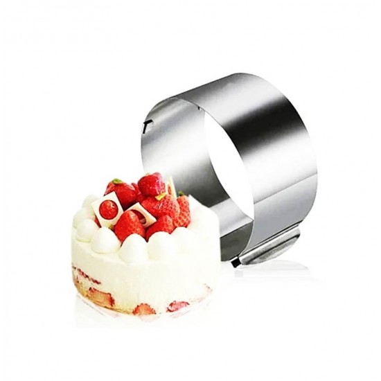 Forma pentru torturi, rotunda reglabila 16-30 cm, Inaltime 8,8 cm, Inox, 461COF Forma pentru torturi, rotunda reglabila 16-30 cm, Inaltime 8,8 cm, Inox, 461COF