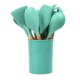 Set ustensile bucatarie 12 piese din Silicon cu lemn, Turcoaz, 30 cm, 500COF Set ustensile bucatarie 12 piese din Silicon cu lemn, Turcoaz, 30 cm, 500COF