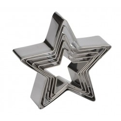 Set 5 forme decupatoare in forma de stea, pentru biscuiti, 9 cm, 511COF