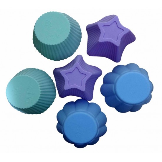 Forma din silicon pentru prajituri briose, model diverse, termorezistenta, 6 cavitati, 537COF