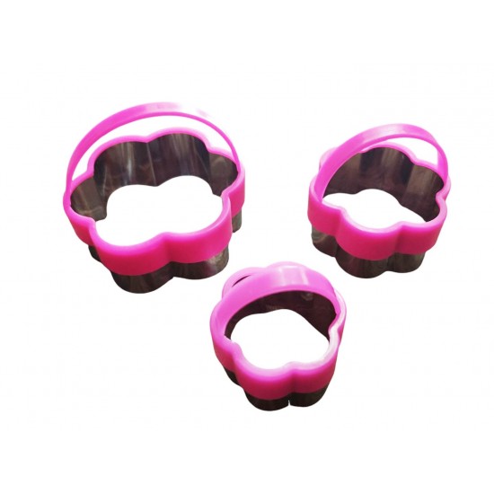 Set 3 forme decupatoare in forma de floare, Pentru prajituri, Stampile de patiserie, Biscuiti, 561COF