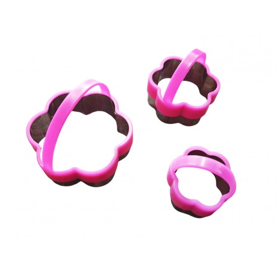 Set 3 forme decupatoare in forma de floare, Pentru prajituri, Stampile de patiserie, Biscuiti, 561COF