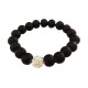 Bratara cu bile si charm, Negru, BR58 Bratara cu bile si charm, Negru, BR58