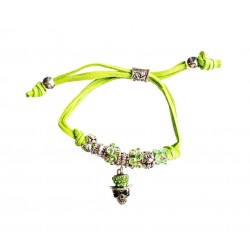 Bratara confectionata manual cu 8 Charmuri cu cristale,  Verde, BR68