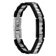 Bratara  din otel inoxidabil, Grad chirurgical 316L, Wide Black, A4S2519