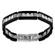 Bratara  din otel inoxidabil, Grad chirurgical 316L, Wide Black, A4S2519
