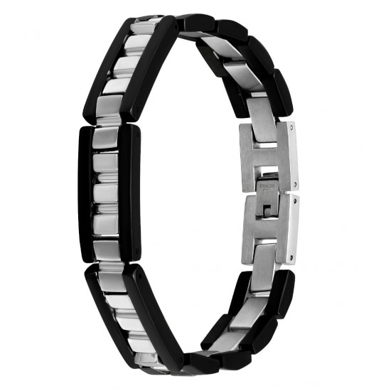 Bratara  din otel inoxidabil, Grad chirurgical 316L, Wide Black, A4S2519