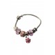 Bratara fantezie, cu talismane roz, Flori, A4B31 Bratara fantezie, cu talismane roz, Flori, A4B31