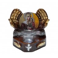 Candela cu doua maini, Fecioara Maria cu pruncul IIsus Hristos, 17 cm, GXL046