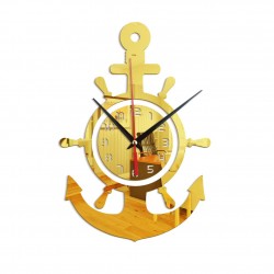 Ceas decorativ de perete, Ancora, Oglinda acrilica, 45 cm, MC-01