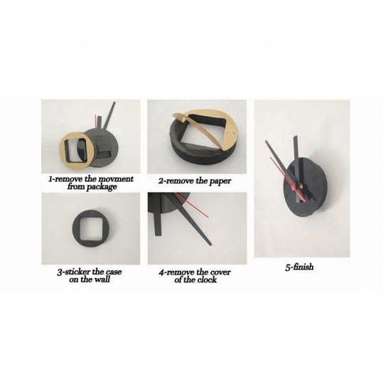 Ceas decorativ de perete, Fluturi, Ceas cu Autocolant, 55 cm, CD874