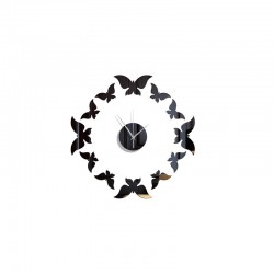 Ceas decorativ de perete, Fluturi, Oglinda acrilica, 40 cm,  MC-035
