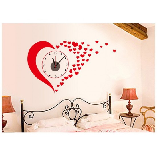 Ceas decorativ de perete, Inima, Ceas cu Autocolant, 50 cm, CD829 Ceas decorativ de perete, Inima, Ceas cu Autocolant, 50 cm, CD829