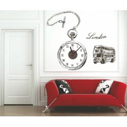 Ceas decorativ de perete, London, Ceas cu Autocolant, 50 cm, CD869