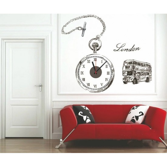 Ceas decorativ de perete, London, Ceas cu Autocolant, 50 cm, CD869 Ceas decorativ de perete, London, Ceas cu Autocolant, 50 cm, CD869