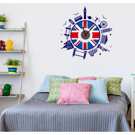 Ceas decorativ de perete, London, Ceas cu Autocolant, 52 cm, CD861