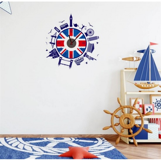 Ceas decorativ de perete, London, Ceas cu Autocolant, 52 cm, CD861