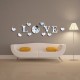 Ceas decorativ de perete, Love, Oglinda acrilica, 50 cm, LK-13 Ceas decorativ de perete, Love, Oglinda acrilica, 50 cm, LK-13