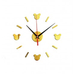 Ceas decorativ de perete, Mickey Mouse, Oglinda acrilica, 40 cm, MC-053