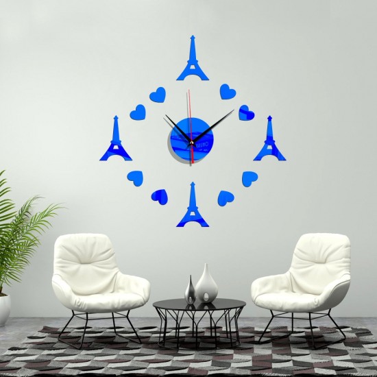 Ceas decorativ de perete, Turnul Eiffel, Oglinda acrilica, 40 cm, MC-077 Ceas decorativ de perete, Turnul Eiffel, Oglinda acrilica, 40 cm, MC-077