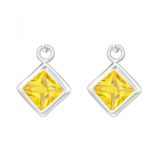 Cercei argint, Inima, Cristale Yellow, A4S23942 Cercei argint, Inima, Cristale Yellow, A4S23942