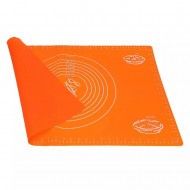 Covoras pentru aluat din silicon, foaie antiaderenta, 56x41 cm, Portocaliu, 555COF