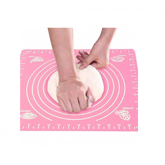 Covoras pentru aluat din silicon, foaie antiaderenta, 60x80 cm, Roz, 556COF