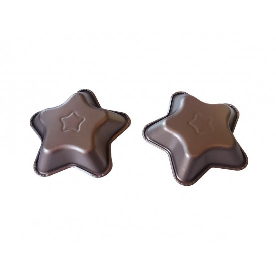 Forma pentru Tarte, Set 2 forme, Stea, Maro, 10 cm, 405COF