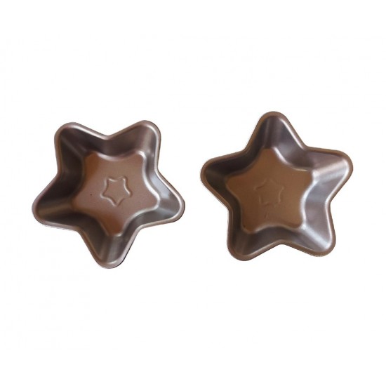 Forma pentru Tarte, Set 2 forme, Stea, Maro, 10 cm, 405COF