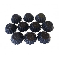 Forma pentru mini Savarine, Set 10 cavitati, Negru, 7.5 cm, 401COF