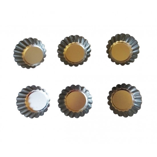 Forma pentru mini Tarte, Set 6 cavitati, Roz, 6.5 cm, 387COF Forma pentru mini Tarte, Set 6 cavitati, Roz, 6.5 cm, 387COF