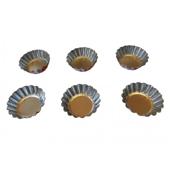 Forma pentru mini Tarte, Set 6 cavitati, Roz, 6.5 cm, 387COF Forma pentru mini Tarte, Set 6 cavitati, Roz, 6.5 cm, 387COF