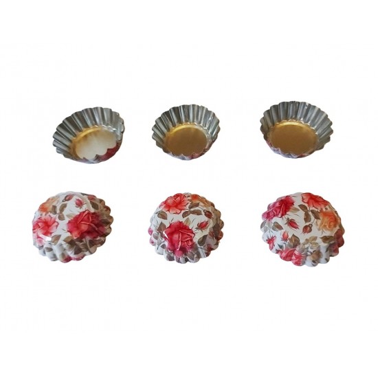 Forma pentru mini Tarte, Set 6 cavitati, Roz, 6.5 cm, 387COF Forma pentru mini Tarte, Set 6 cavitati, Roz, 6.5 cm, 387COF