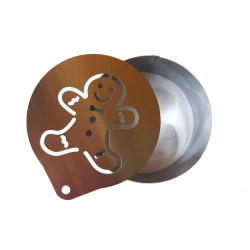 Forma pentru prajituri, Rotund cu sablon de ornat, Model omulet de turta dulce, 7.5 cm, 420COF