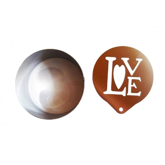 Forma pentru prajituri, Rotund cu sablon de ornat, Text Love, 7.5 cm, 415COF Forma pentru prajituri, Rotund cu sablon de ornat, Text Love, 7.5 cm, 415COF