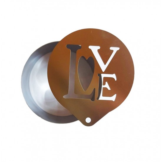Forma pentru prajituri, Rotund cu sablon de ornat, Text Love, 7.5 cm, 415COF Forma pentru prajituri, Rotund cu sablon de ornat, Text Love, 7.5 cm, 415COF
