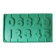 Forma silicon 10 cavitati, Cifre, Acadele din ciocolata sau Acadele din zahar, Verde, 28 cm, 291COF