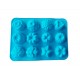 Forma silicon 12 cavitati, Pentru prajituri, Albastru, 32 cm, 229COF